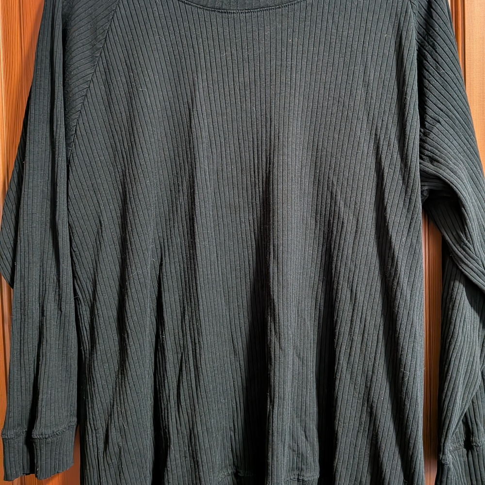 Maternity Black Ribbed Pajama Set
